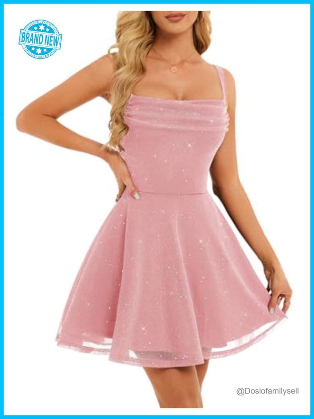 Sparkly Sequin Mini A-Line Homecoming Cocktail Prom Dress Spaghetti Strap
